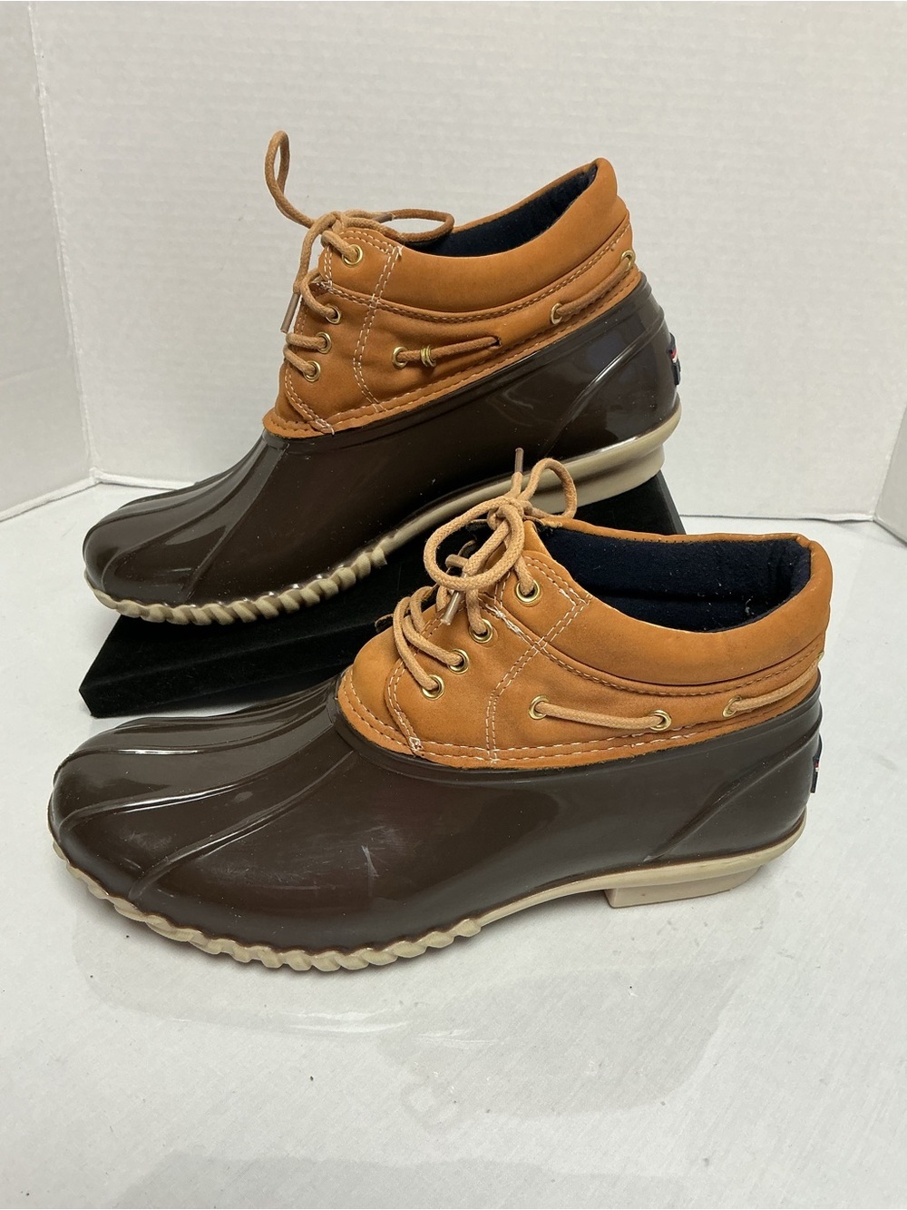 Tommy Hilfiger T Warley Duck Boots Brown Leather Waterproof Lace Up 8M